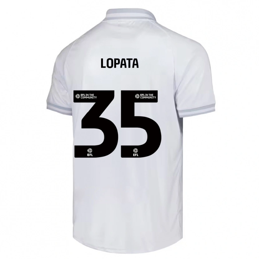 Danxen Uomo Maglia Kacper Lopata #35 Bianco Grigio Nero Kit Gara Away 2025/26 Maglietta