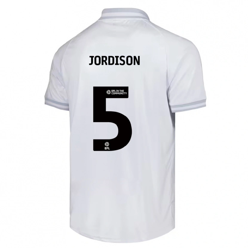 Danxen Uomo Maglia Ben Jordison #5 Bianco Grigio Nero Kit Gara Away 2025/26 Maglietta