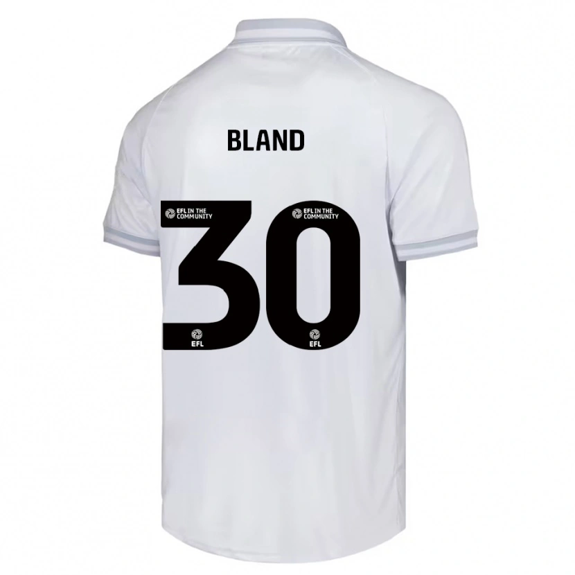Danxen Uomo Maglia Jonathan Bland #30 Bianco Grigio Nero Kit Gara Away 2025/26 Maglietta