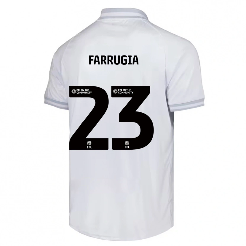 Danxen Uomo Maglia Neil Farrugia #23 Bianco Grigio Nero Kit Gara Away 2025/26 Maglietta