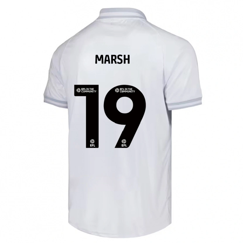 Danxen Uomo Maglia Aiden Marsh #19 Bianco Grigio Nero Kit Gara Away 2025/26 Maglietta