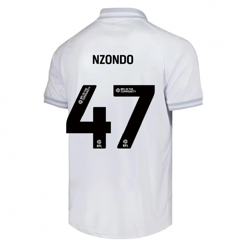 Danxen Uomo Maglia Emmaisa Nzondo #47 Bianco Grigio Nero Kit Gara Away 2025/26 Maglietta