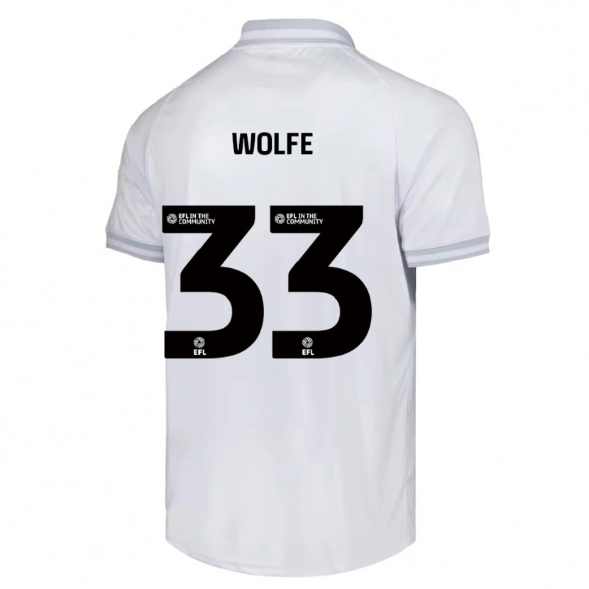 Danxen Uomo Maglia Matty Wolfe #33 Bianco Grigio Nero Kit Gara Away 2025/26 Maglietta