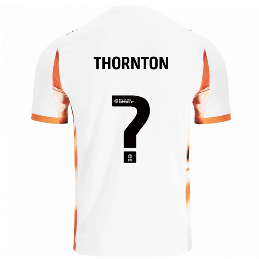 Danxen Uomo Maglia Ellie Thornton #0 Bianco Arancione Nero Kit Gara Away 2025/26 Maglietta