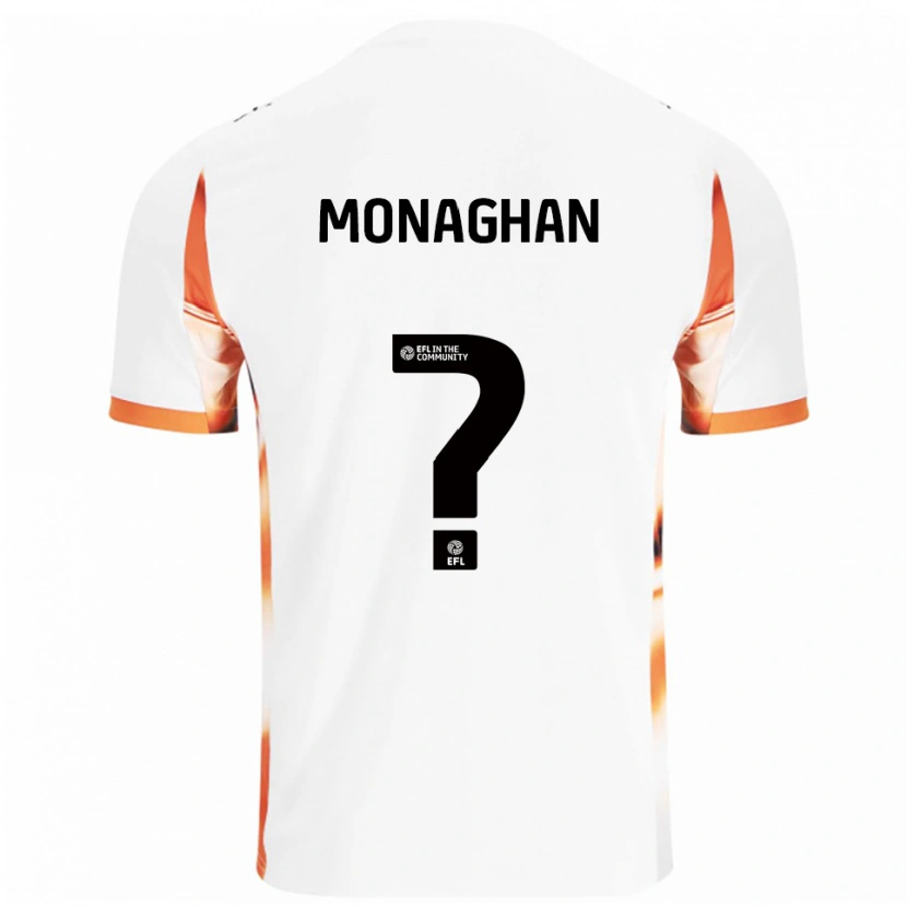 Danxen Uomo Maglia Kayleigh Monaghan #0 Bianco Arancione Nero Kit Gara Away 2025/26 Maglietta