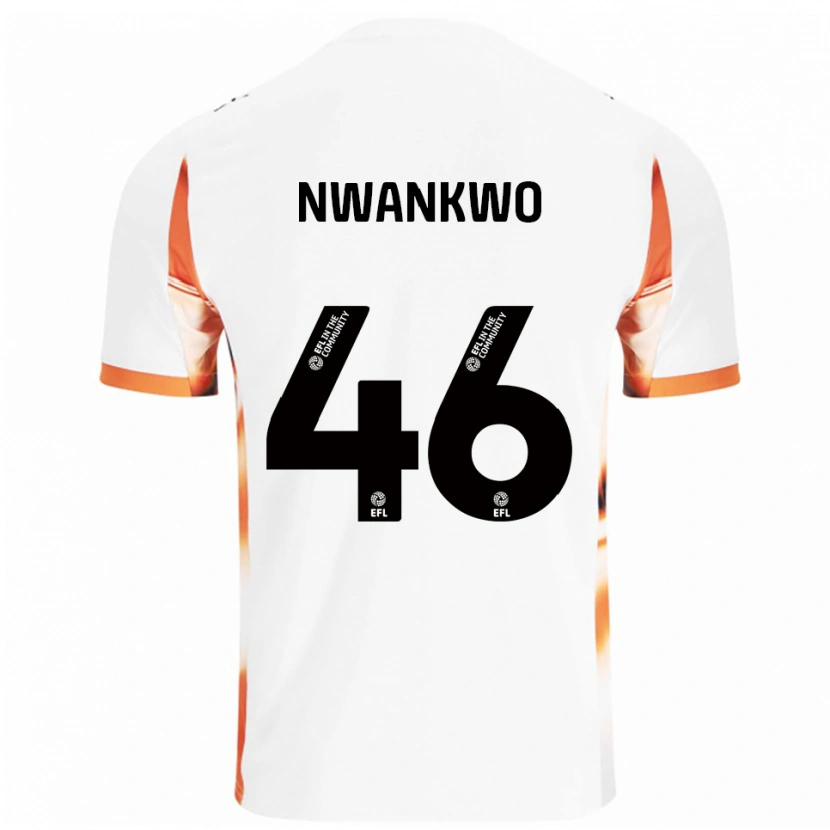 Danxen Uomo Maglia Oluchukwu Nwankwo #46 Bianco Arancione Nero Kit Gara Away 2025/26 Maglietta
