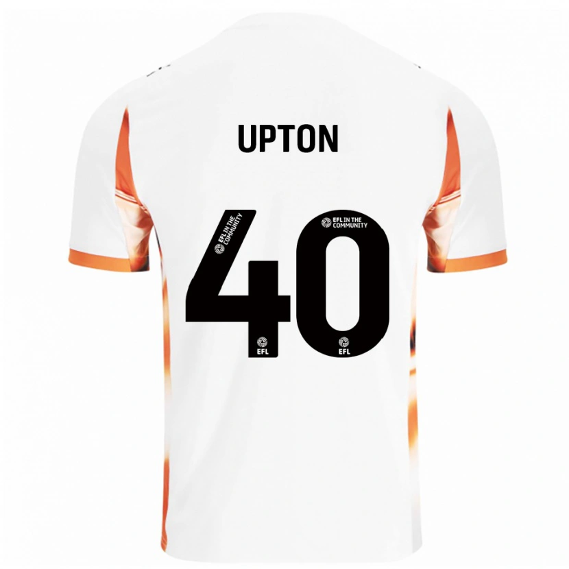 Danxen Uomo Maglia Theo Upton #40 Bianco Arancione Nero Kit Gara Away 2025/26 Maglietta