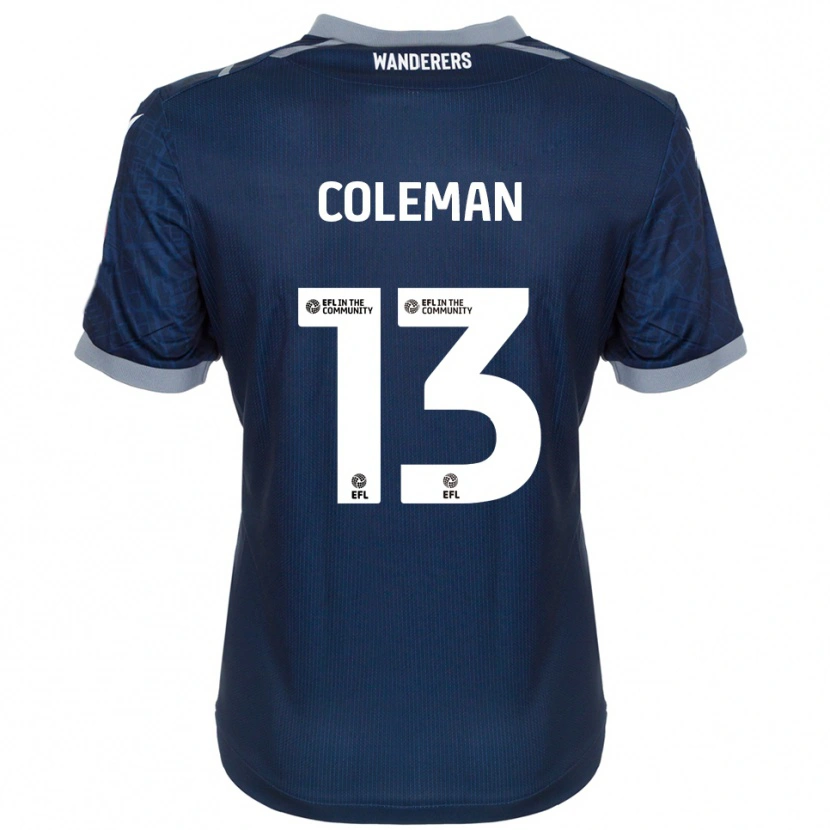 Danxen Uomo Maglia Joel Coleman #13 Blu Navy Grigio Kit Gara Away 2025/26 Maglietta