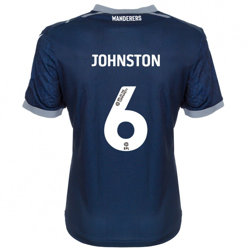 Danxen Uomo Maglia George Johnston #6 Blu Navy Grigio Kit Gara Away 2025/26 Maglietta