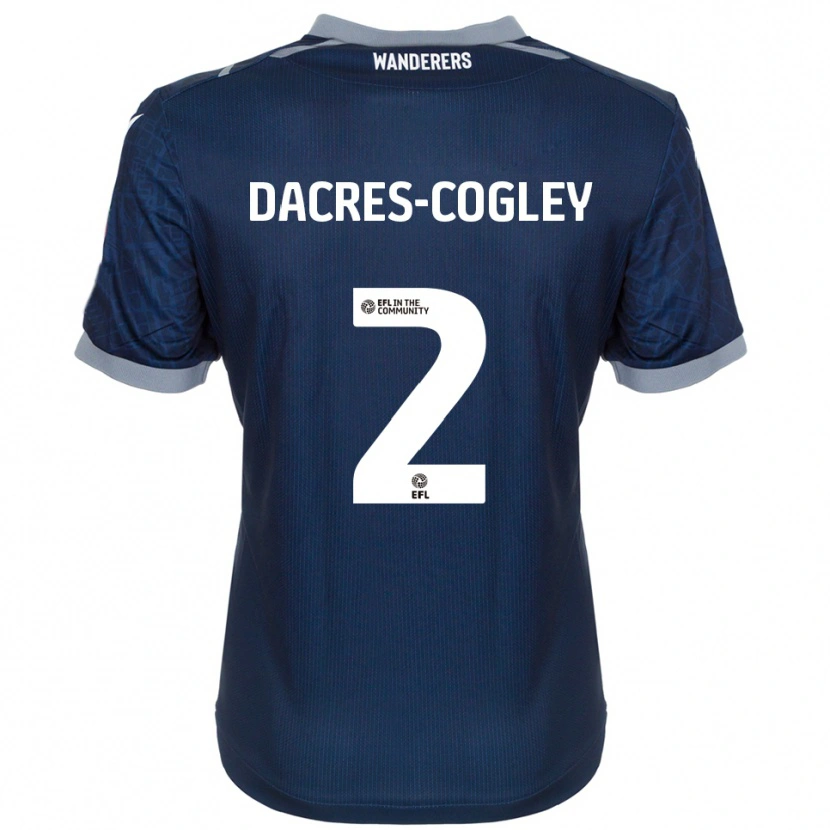 Danxen Uomo Maglia Josh Dacres-Cogley #2 Blu Navy Grigio Kit Gara Away 2025/26 Maglietta