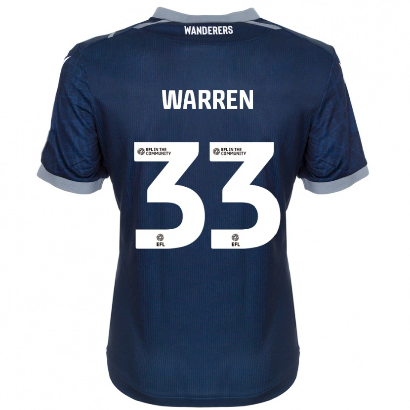 Danxen Uomo Maglia Charlie Warren #33 Blu Navy Grigio Kit Gara Away 2025/26 Maglietta