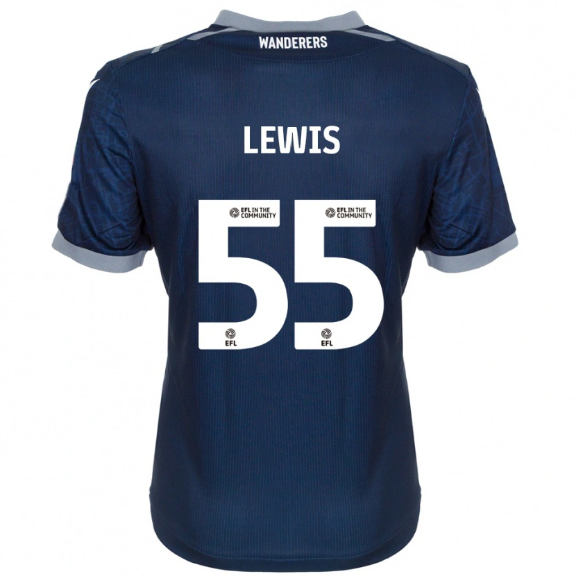 Danxen Uomo Maglia Conor Lewis #55 Blu Navy Grigio Kit Gara Away 2025/26 Maglietta
