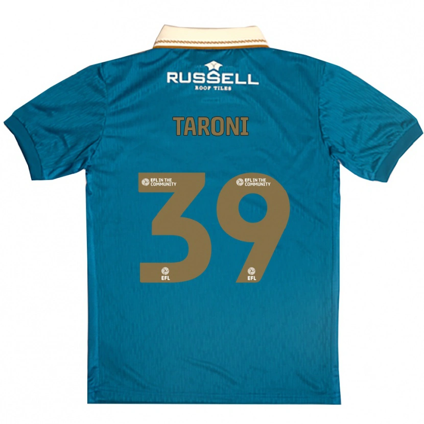 Danxen Uomo Maglia Josh Taroni #39 Azzurro Bianco Kit Gara Away 2025/26 Maglietta