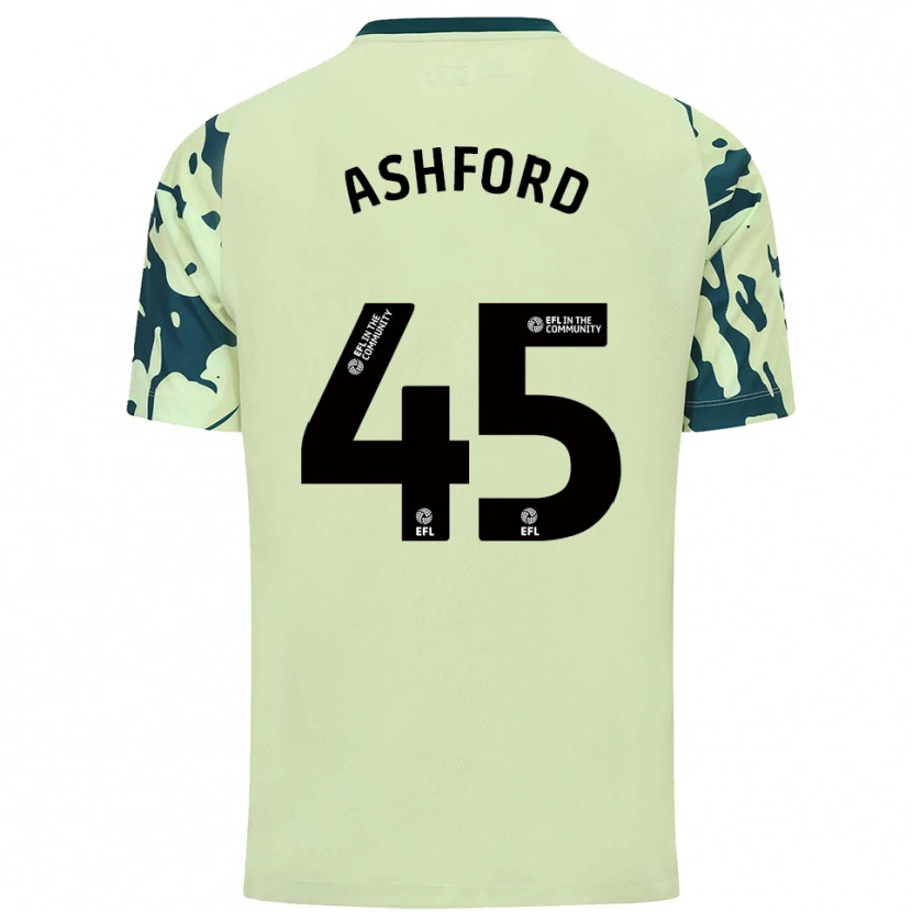 Danxen Uomo Maglia Cian Ashford #45 Verde Scuro Kit Gara Away 2025/26 Maglietta