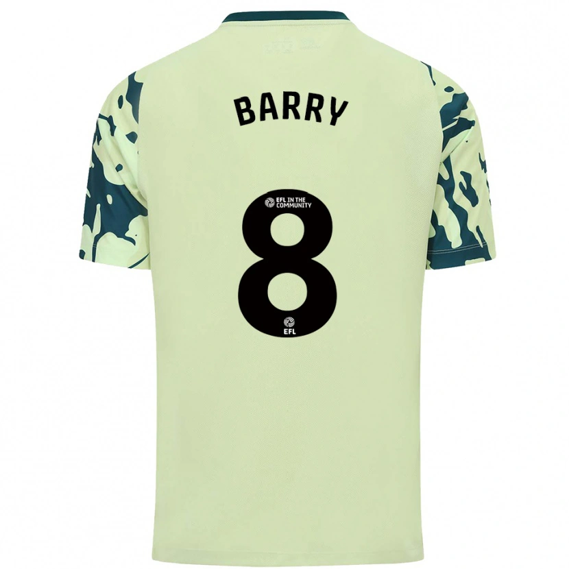 Danxen Uomo Maglia Fiona Barry #8 Verde Scuro Kit Gara Away 2025/26 Maglietta