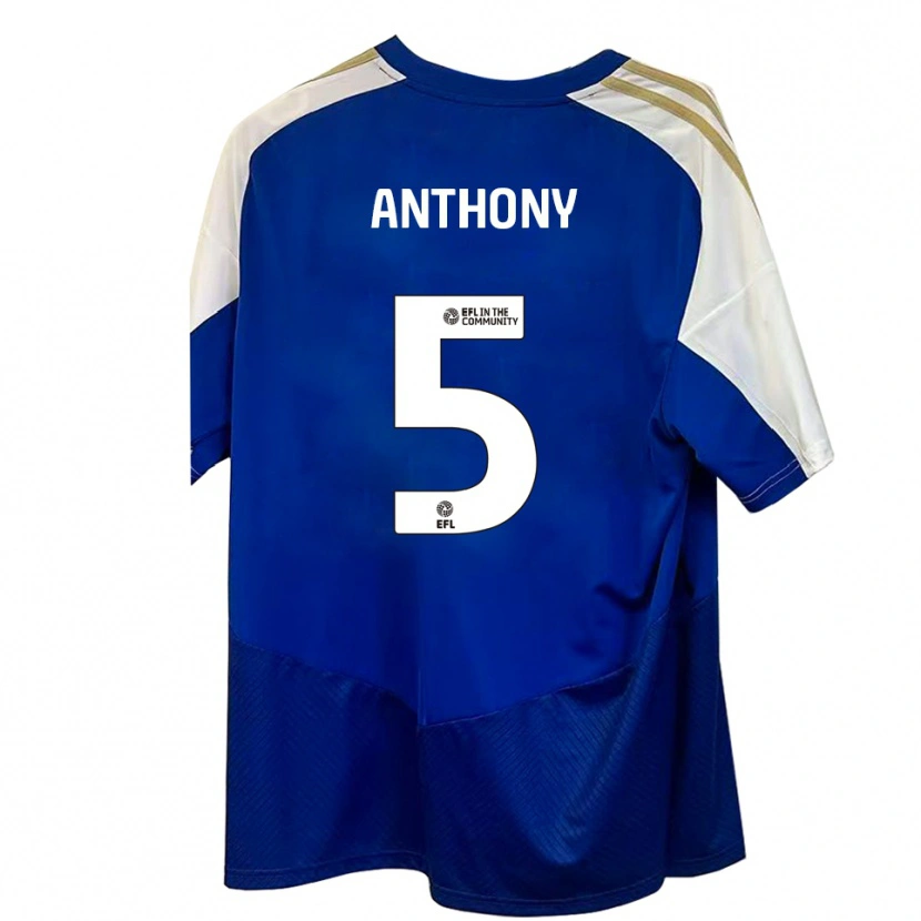 Danxen Uomo Maglia Jack Anthony #5 Blu Bianco Oro Kit Gara Away 2025/26 Maglietta