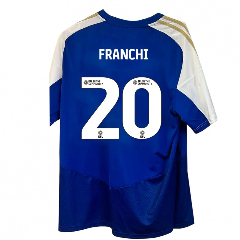 Danxen Uomo Maglia Matilda Franchi #20 Blu Bianco Oro Kit Gara Away 2025/26 Maglietta