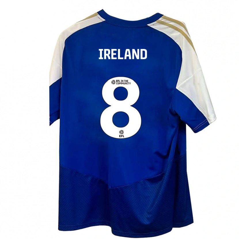 Danxen Uomo Maglia Beth Ireland #8 Blu Bianco Oro Kit Gara Away 2025/26 Maglietta