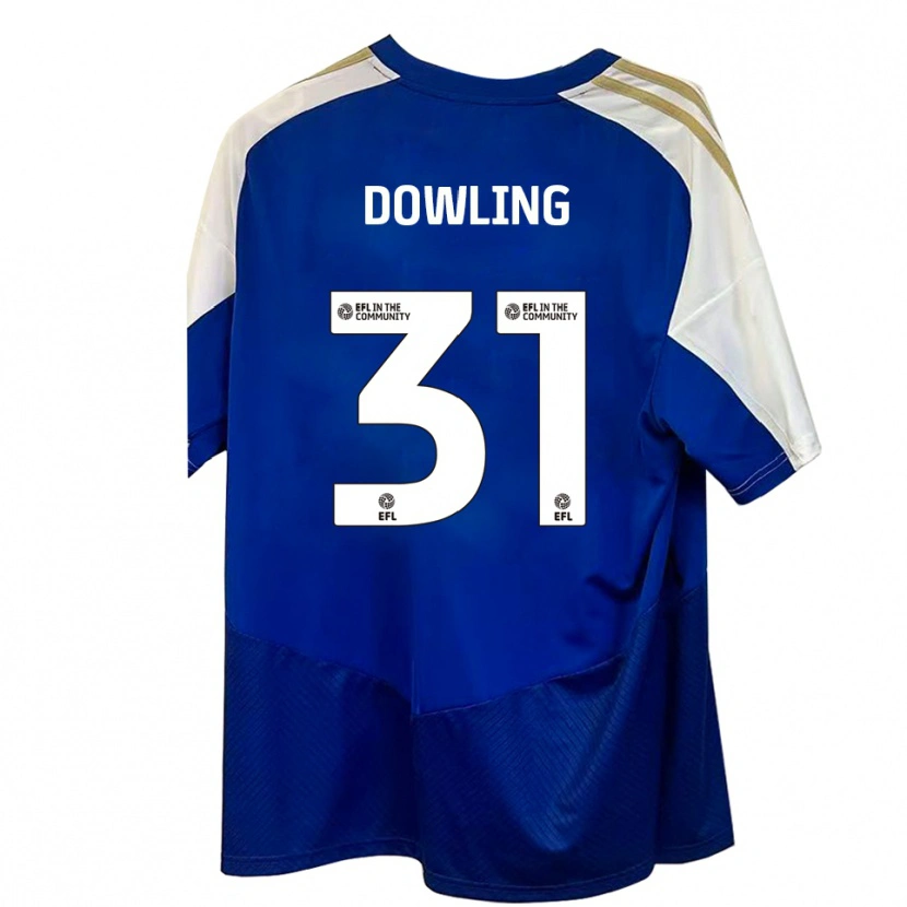Danxen Uomo Maglia Lily Dowling #31 Blu Bianco Oro Kit Gara Away 2025/26 Maglietta