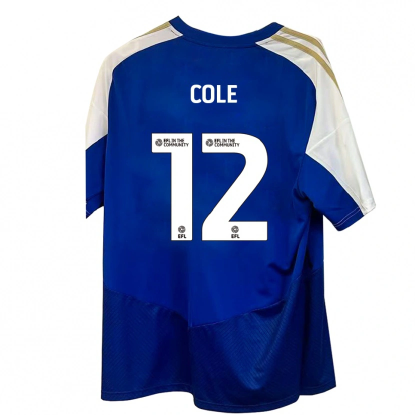 Danxen Uomo Maglia Reece Cole #12 Blu Bianco Oro Kit Gara Away 2025/26 Maglietta