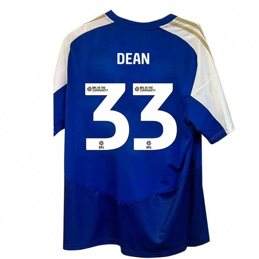Danxen Uomo Maglia Tom Dean #33 Blu Bianco Oro Kit Gara Away 2025/26 Maglietta