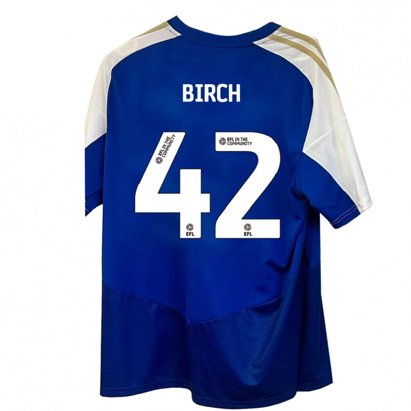 Danxen Uomo Maglia George Birch #42 Blu Bianco Oro Kit Gara Away 2025/26 Maglietta