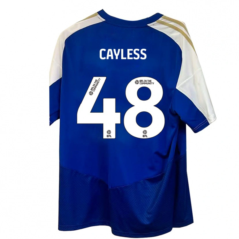 Danxen Uomo Maglia Louie Cayless #48 Blu Bianco Oro Kit Gara Away 2025/26 Maglietta