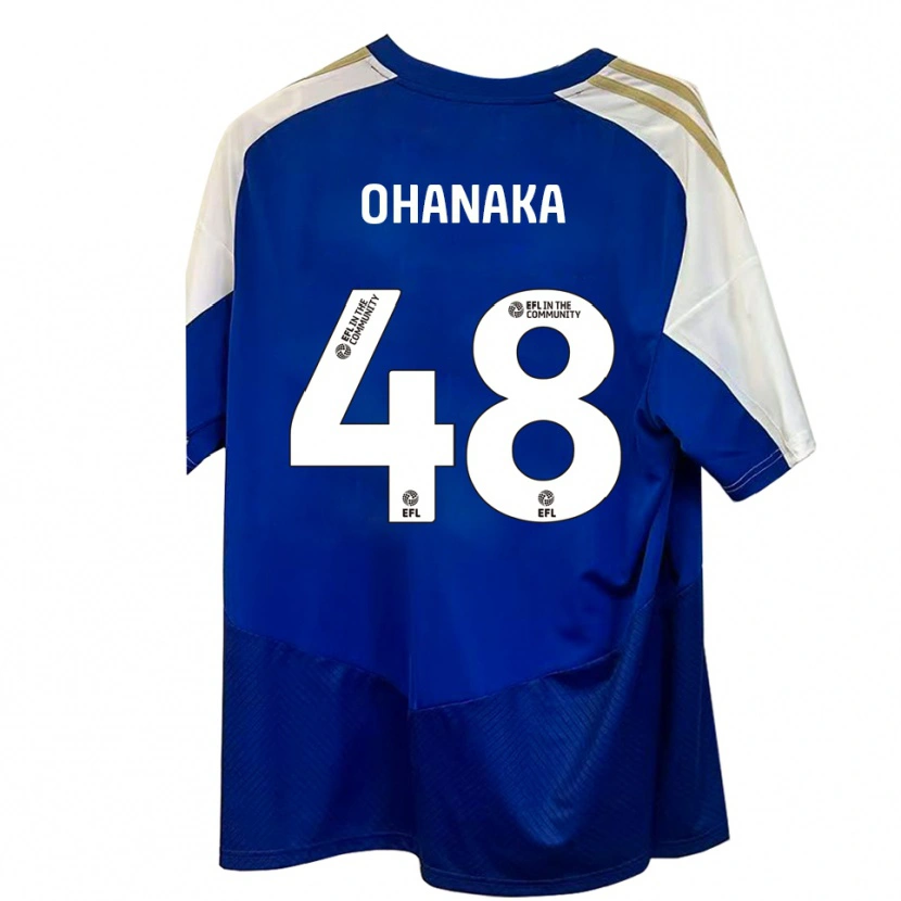 Danxen Uomo Maglia Santino Ohanaka #48 Blu Bianco Oro Kit Gara Away 2025/26 Maglietta