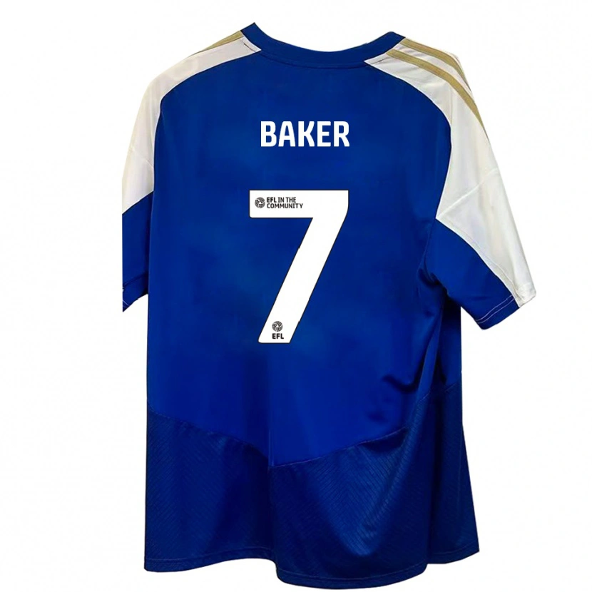 Danxen Uomo Maglia Phoebe Baker #7 Blu Bianco Oro Kit Gara Away 2025/26 Maglietta