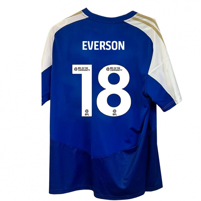 Danxen Uomo Maglia Beth Everson #18 Blu Bianco Oro Kit Gara Away 2025/26 Maglietta