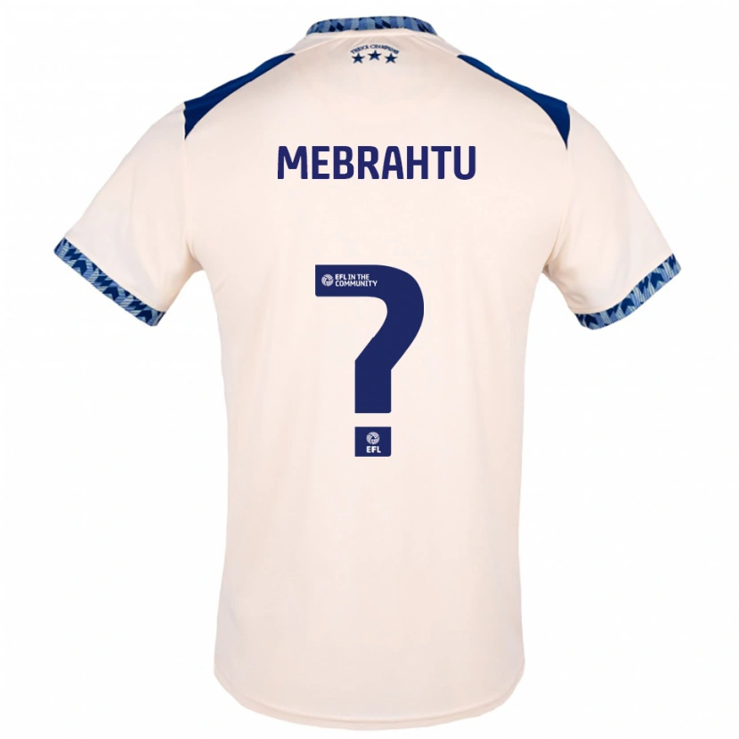 Danxen Uomo Maglia Milkyas Mebrahtu #0 Bianco Sporco Blu Navy Kit Gara Away 2025/26 Maglietta