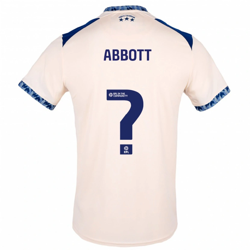 Danxen Uomo Maglia Zak Abbott #0 Bianco Sporco Blu Navy Kit Gara Away 2025/26 Maglietta