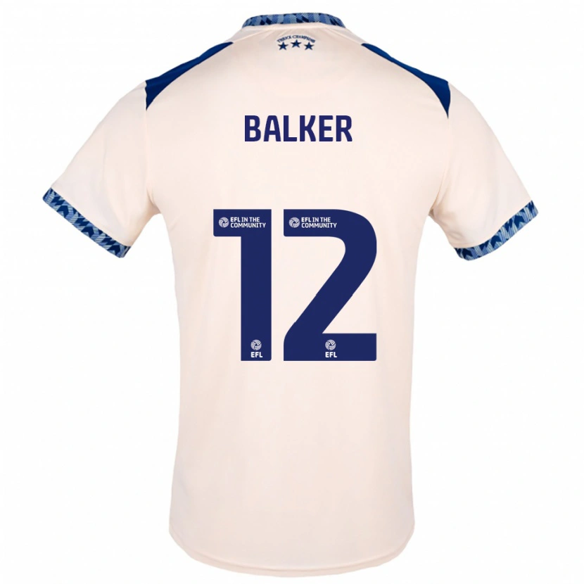 Danxen Uomo Maglia Radinio Balker #12 Bianco Sporco Blu Navy Kit Gara Away 2025/26 Maglietta