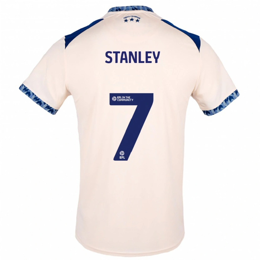 Danxen Uomo Maglia Katie Stanley #7 Bianco Sporco Blu Navy Kit Gara Away 2025/26 Maglietta