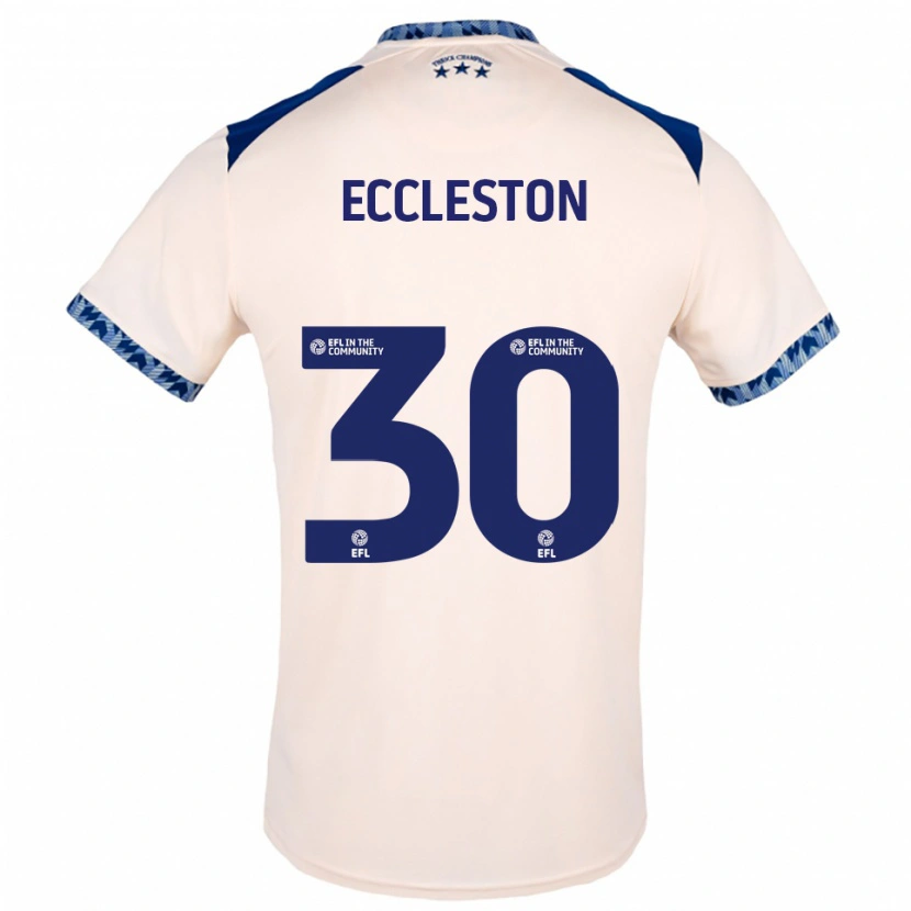 Danxen Uomo Maglia Neo Eccleston #30 Bianco Sporco Blu Navy Kit Gara Away 2025/26 Maglietta