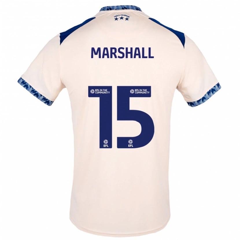 Danxen Uomo Maglia Georgia Marshall #15 Bianco Sporco Blu Navy Kit Gara Away 2025/26 Maglietta
