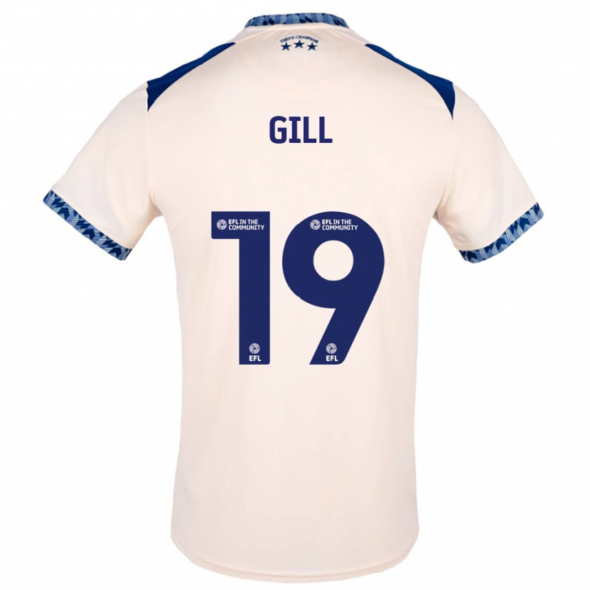 Danxen Uomo Maglia Charlotte Gill #19 Bianco Sporco Blu Navy Kit Gara Away 2025/26 Maglietta