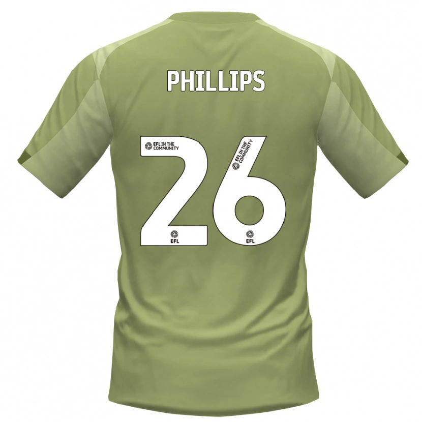 Danxen Uomo Maglia Noah Phillips #26 Salvia Champagne Kit Gara Away 2025/26 Maglietta
