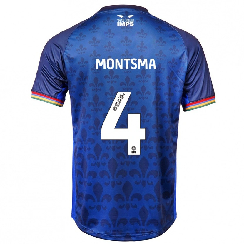 Danxen Uomo Maglia Lewis Montsma #4 Blu Navy Kit Gara Away 2025/26 Maglietta