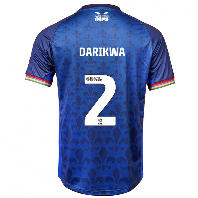 Danxen Uomo Maglia Tendayi Darikwa #2 Blu Navy Kit Gara Away 2025/26 Maglietta