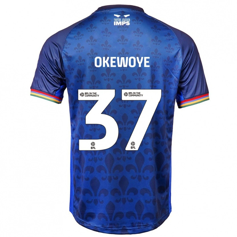 Danxen Uomo Maglia Gbolahan Okewoye #37 Blu Navy Kit Gara Away 2025/26 Maglietta