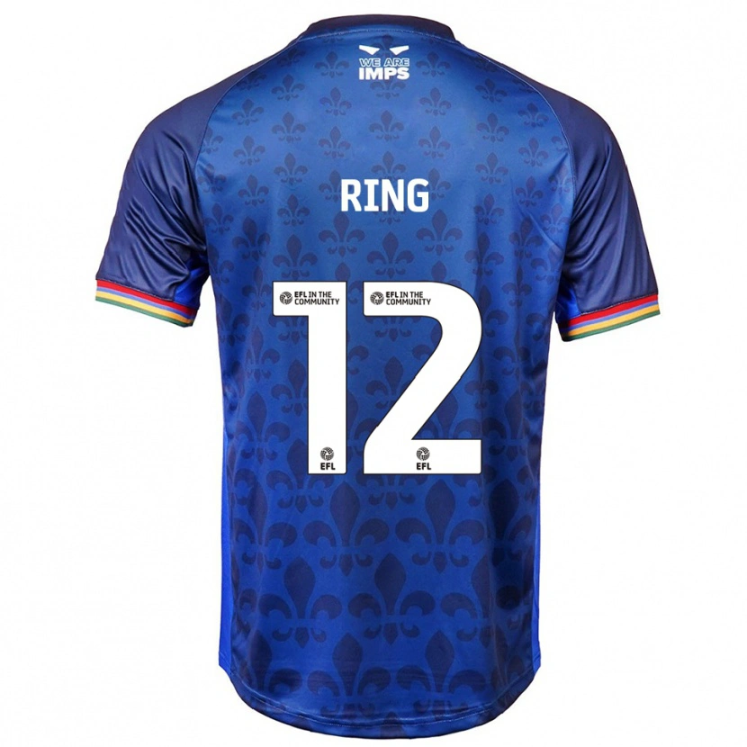 Danxen Uomo Maglia Erik Ring #12 Blu Navy Kit Gara Away 2025/26 Maglietta
