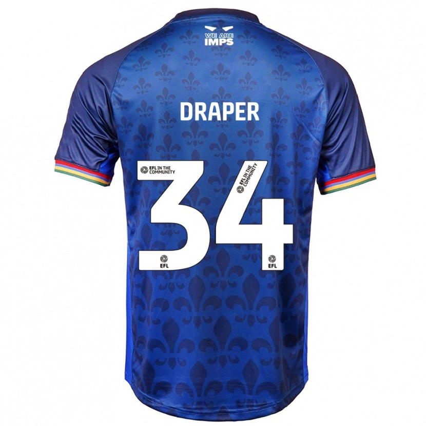 Danxen Uomo Maglia Freddie Draper #34 Blu Navy Kit Gara Away 2025/26 Maglietta