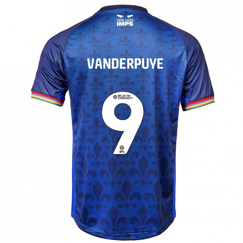 Danxen Uomo Maglia Daniel Vanderpuye #9 Blu Navy Kit Gara Away 2025/26 Maglietta