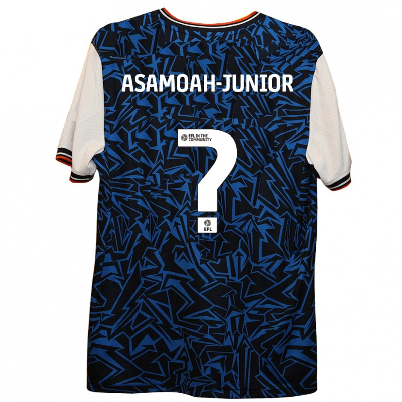 Danxen Uomo Maglia Lloyd Asamoah-Junior #0 Blu Nero Bianco Kit Gara Away 2025/26 Maglietta