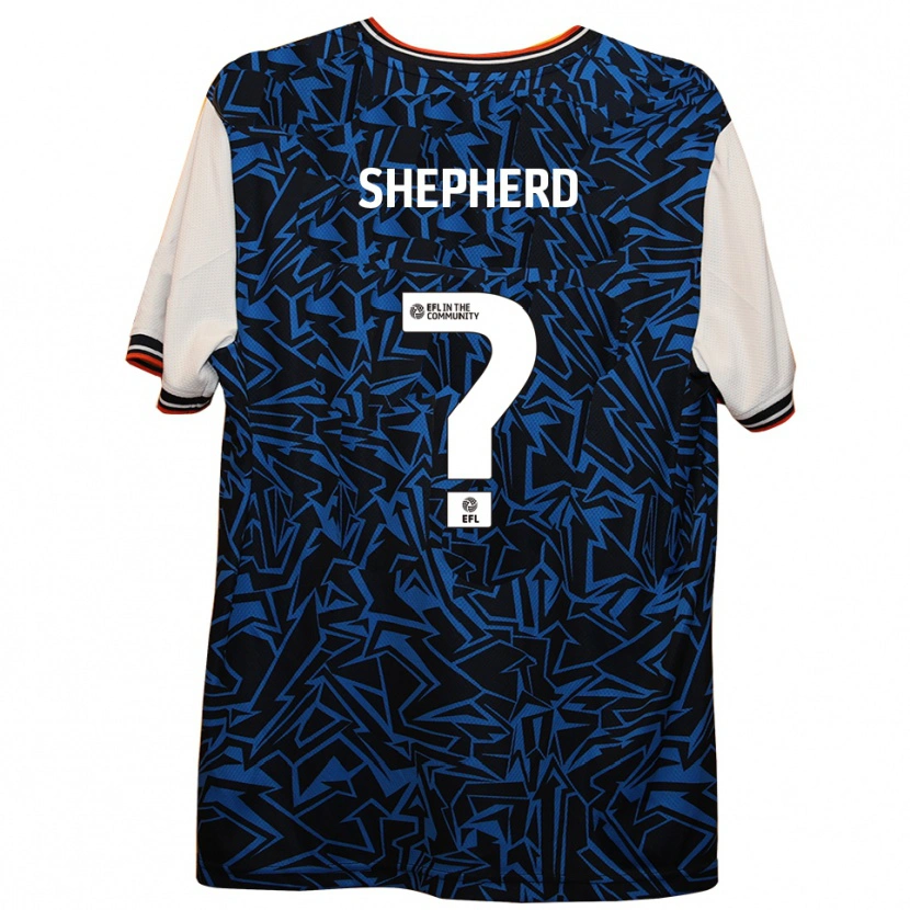 Danxen Uomo Maglia Archie Shepherd #0 Blu Nero Bianco Kit Gara Away 2025/26 Maglietta