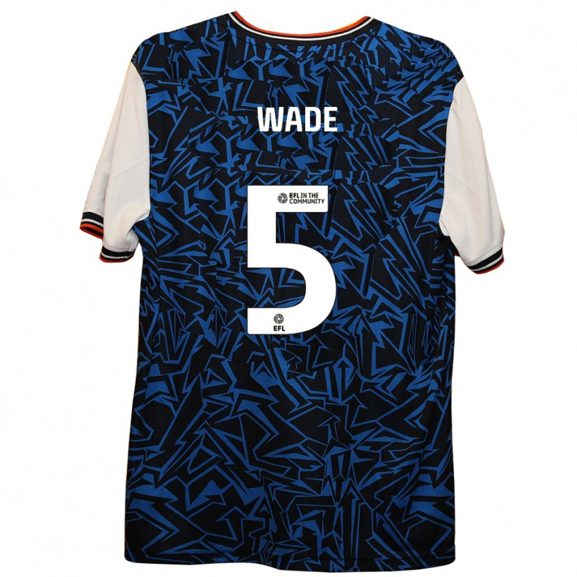 Danxen Uomo Maglia Elly Wade #5 Blu Nero Bianco Kit Gara Away 2025/26 Maglietta