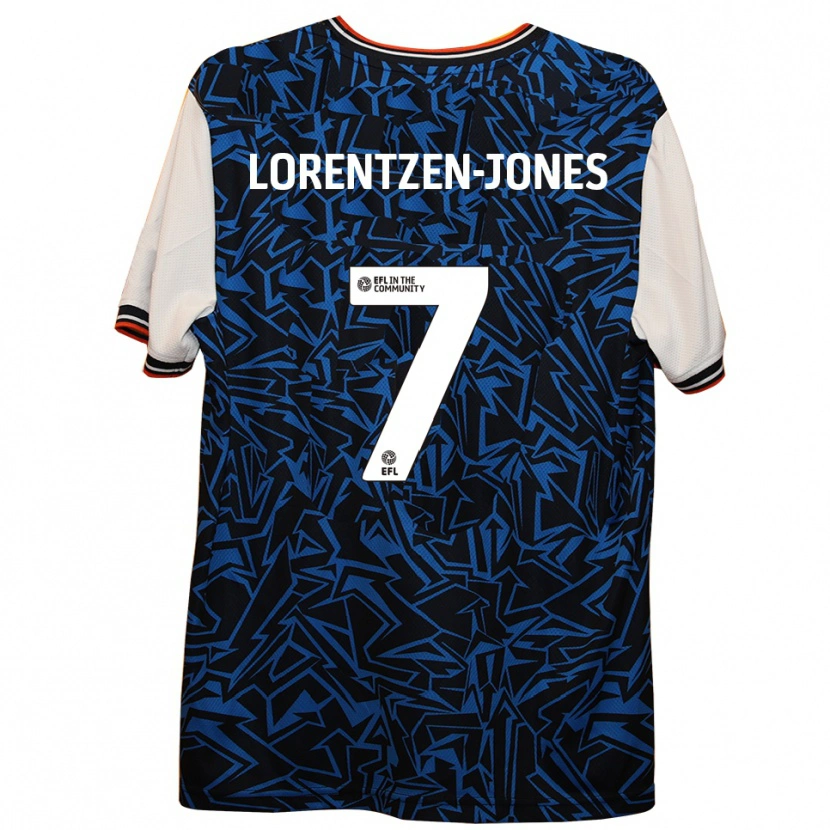Danxen Uomo Maglia Jack Lorentzen-Jones #7 Blu Nero Bianco Kit Gara Away 2025/26 Maglietta