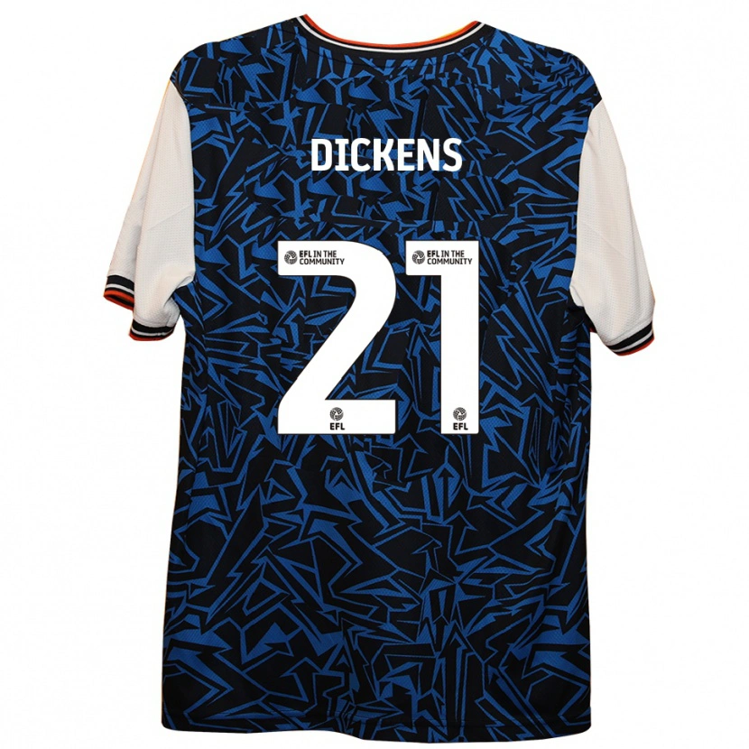 Danxen Uomo Maglia Andie Dickens #21 Blu Nero Bianco Kit Gara Away 2025/26 Maglietta