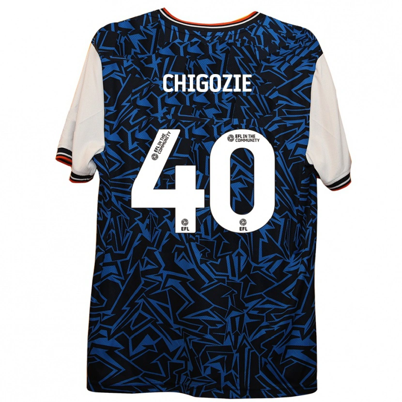 Danxen Uomo Maglia Christian Chigozie #40 Blu Nero Bianco Kit Gara Away 2025/26 Maglietta